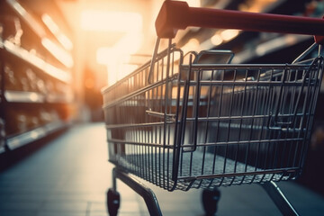 Cart buyer in supermarket  Generative AI