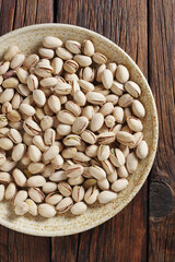 Pistachios in a plate