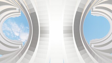 Fototapeta premium Futuristic architecture background 3d render
