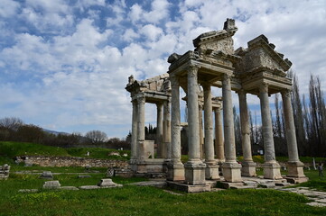 Obraz premium Afrodisias Ancient city. (Aphrodisias). The common name of many ancient cities dedicated to the goddess Aphrodite. The most famous of cities called Aphrodisias. Karacasu - Aydın, Turkey