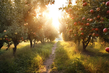 Apple orchard - obrazy, fototapety, plakaty