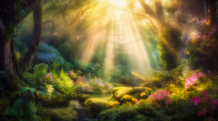 Obraz na płótnie Canvas forest in the morning light