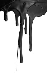 Black paint drips on white