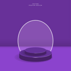 3d pedestal podium for product display presentation. Vector rendering stage backdrop.