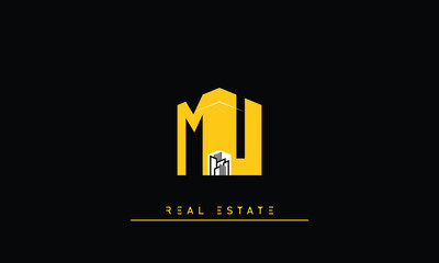 Real Estate letters Modern Creative logo MU , UM