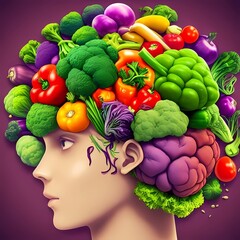 the illustration of vegetables, generative Ai 