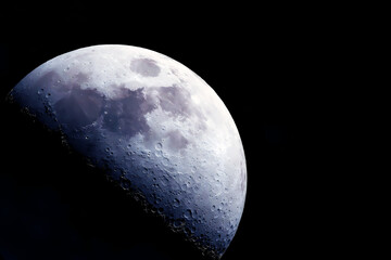 The moon from outer space on a dark background. Elements of this image furnished NASA.