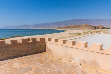 surroundings of the Mirbat castle near the sea in Mirbat town, Sultanate of Oman