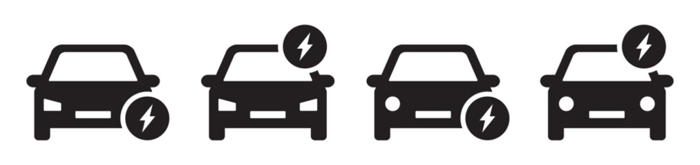 Electric car icon, vector illustration