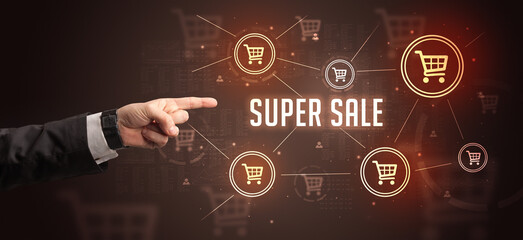 Close-Up of cropped hand pointing