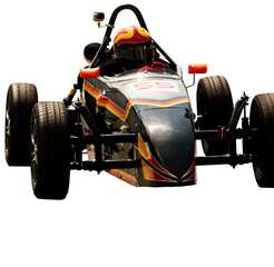 Carro de corrida de cor preta nos boxes do Autódromo de Interlagos, São Paulo, Brasil.  Formato de arquivo em png com fundo transparente.