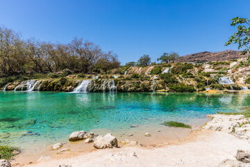 Wadi Darbat (The Darbat Valley) is the most beautiful and scenic spot with waterfalls in Dhofar Region in Sultanate of Oman