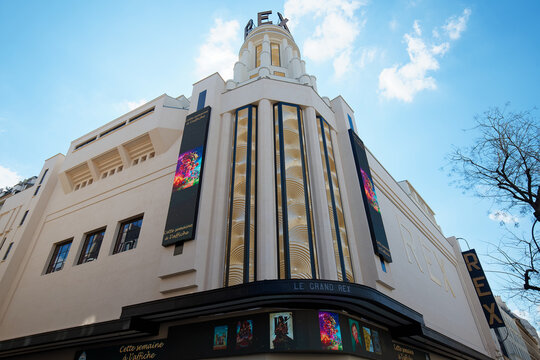 Built in 1932, the Grand Rex cinema is a landmark of Art Deco architecture in Paris.