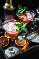 Cocktail (Margarita or Daiquiri) with  citrus and ice, tropical vacations