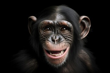 image, happy baby chimpanzee, ai generative
