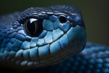 image, blue viper snake, ai generative