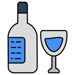 Modern design icon of wine bottle