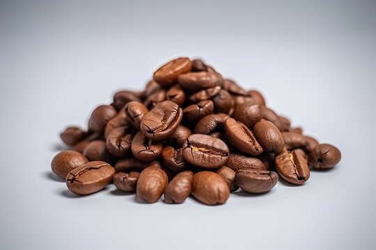 stack of freshly roasted coffee beans. Generative AI