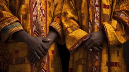 Fototapeta premium Traditional Ghanaian clothing is worn by men. Generative AI