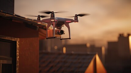 A drone making home deliveries. Generative AI - obrazy, fototapety, plakaty