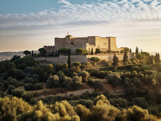 Obraz premium An Old Castle Perched in Provence - generative ai