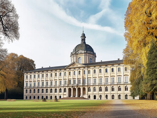 Obraz premium Large Exterior View of a German University Resembling the Impressive University of Bonn - generative ai