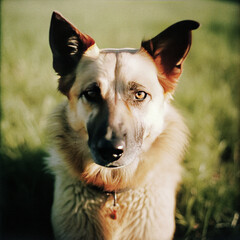 Vintage Portrait of a Dog - generative ai
