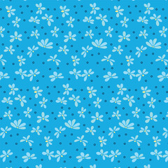 Seamless floral pattern. Cute retro textures. Flowers and dots for fabric, paper, packaging design.