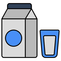 A unique design icon of milk pack 
