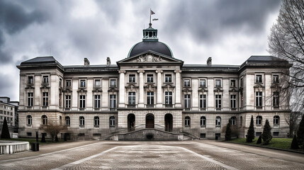 old courthouse, exterior view - generative ai