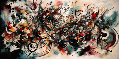 Swirling abstract painting, full of colors and musicality - generative ai