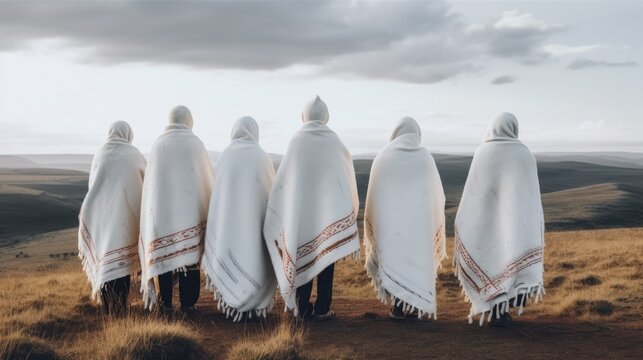 A group of initiates from the eastern cape, South Africa. Generative AI