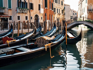 Fototapeta na wymiar A photo of the charming canals of Venice - generative AI