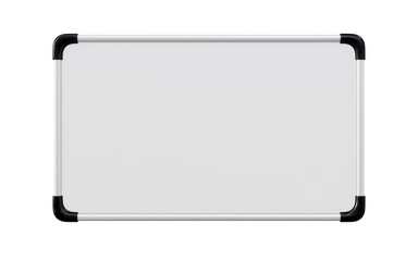 Blank whiteboard or dry-erase board isolated on transparent background. 3D rendering