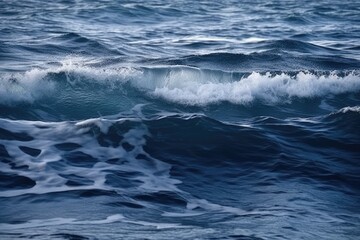 Fototapeta premium stormy sea with crashing waves. Generative AI