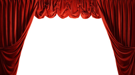 Fototapeta Opening red curtain with transparent background. 3D rendering obraz