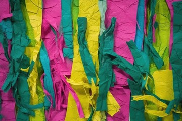 colorful paper wall art installation. Generative AI