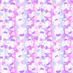 Valentines hearts cartoon pattern for wrapping and kids clothes print and fabrics and gift box