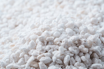 Perlite for plants. neutral material of volcanic origin