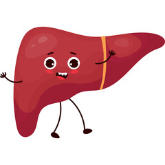 joyful cartoon liver