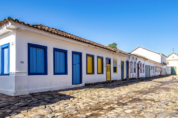 Obraz na płótnie Canvas Streets and houses of historical center in Paraty, Rio de Janeiro, Brazil.