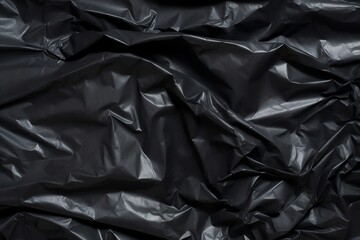 Black Crumpled Plastic Bag Texture