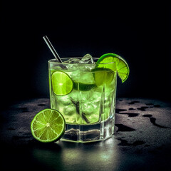 caipirinha cocktail with lime sugar and cachaca © Max Braga