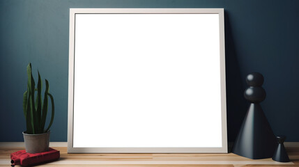 Modern scandinavian living room interior with mockup poster frame. Template. Stylish home decor. 