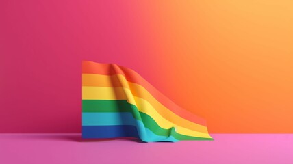 a lgbt pride flag in pastel color background, in the style of simple minimalism, generative I/A