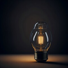 light bulb on black background, Generativa AI