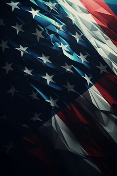 USA flag background 4 july, generative IA