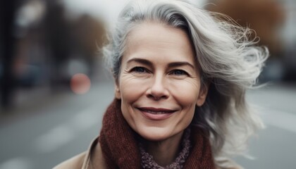Obraz premium Beautiful middle-aged women smile. Generative AI