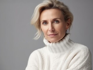 Naklejka premium Beautiful middle-aged women smile. Generative AI