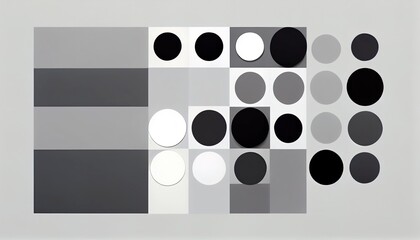 Monochromatic Minimalist Abstract Background, Geometric Harmony, Circles, Squares, Triangles, Subtle Gradients, Depth & Dimension, Sleek Design, Toon Shading, Flat Colors, High-Res 8K. Generative AI